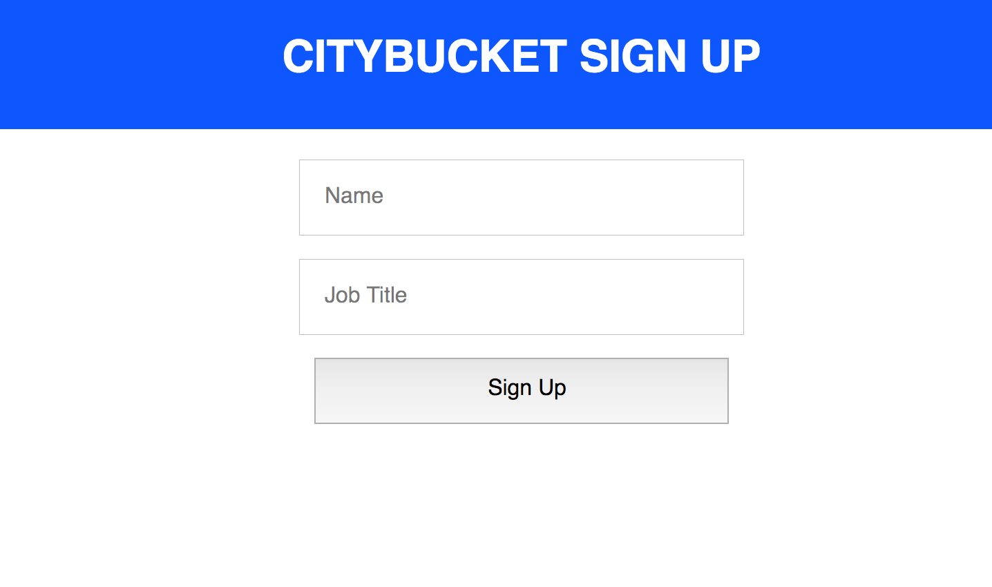 The Sign Up page